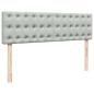 Preview: ARDEBO.de - Ottoman-Bett mit Matratzen Hellgrau 160x200 cm Samt