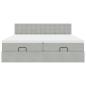 Preview: Ottoman-Bett mit Matratzen Hellgrau 160x200 cm Samt