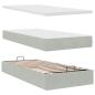 Preview: Ottoman-Bett mit Matratzen Hellgrau 160x200 cm Samt