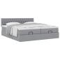 Preview: Ottoman-Bett mit Matratzen Hellgrau 160x200 cm Stoff