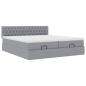 Preview: Ottoman-Bett mit Matratzen Hellgrau 160x200 cm Stoff