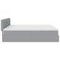 Preview: Ottoman-Bett mit Matratzen Hellgrau 160x200 cm Stoff