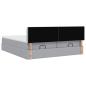 Preview: Ottoman-Bett mit Matratzen Hellgrau 160x200 cm Stoff