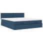 Preview: ARDEBO.de - Ottoman-Bett mit Matratzen Blau 180x200 cm Stoff