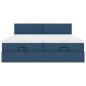 Preview: Ottoman-Bett mit Matratzen Blau 180x200 cm Stoff