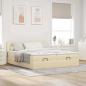 Preview: Ottoman-Bett mit Matratzen Creme 200x200 cm Stoff