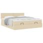 Preview: Ottoman-Bett mit Matratzen Creme 200x200 cm Stoff