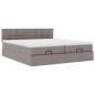 Preview: Ottoman-Bett mit Matratzen Taupe 180x200 cm Stoff