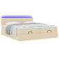 Preview: ARDEBO.de - Ottoman-Bett mit Matratzen Creme 180x200 cm Stoff