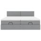 Preview: Ottoman-Bett mit Matratzen Hellgrau 180x200 cm Stoff