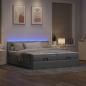 Preview: Ottoman-Bett mit Matratzen Hellgrau 180x200 cm Stoff