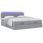 Preview: Ottoman-Bett mit Matratzen Hellgrau 180x200 cm Stoff