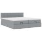 Preview: Ottoman-Bett mit Matratzen Hellgrau 180x200 cm Stoff