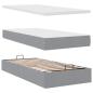 Preview: Ottoman-Bett mit Matratzen Hellgrau 180x200 cm Stoff