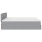 Preview: Ottoman-Bett mit Matratzen Hellgrau 180x200 cm Stoff