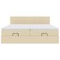 Preview: Ottoman-Bett mit Matratzen Creme 200x200 cm Stoff