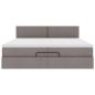 Preview: Ottoman-Bett mit Matratzen Taupe 200x200 cm Stoff