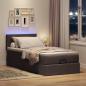 Preview: Ottoman-Bett mit Matratze & LEDs Dunkelbraun 90x190 cm Stoff