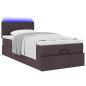 Preview: Ottoman-Bett mit Matratze & LEDs Dunkelbraun 90x190 cm Stoff