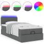 Preview: Ottoman-Bett mit Matratze Dunkelgrau 100x200 cm Stoff