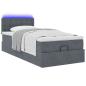 Preview: Ottoman-Bett mit Matratze Dunkelgrau 100x200 cm Samt