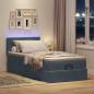Preview: Ottoman-Bett mit Matratze Dunkelgrau 90x190 cm Samt