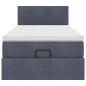 Preview: Ottoman-Bett mit Matratze Dunkelgrau 90x190 cm Samt