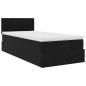 Preview: Ottoman-Bett mit Matratze Schwarz 80x200 cm Samt