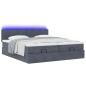 Preview: Ottoman-Bett mit Matratzen Dunkelgrau 180x200 cm Samt