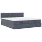 Preview: Ottoman-Bett mit Matratzen Dunkelgrau 180x200 cm Samt