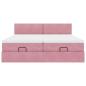 Preview: Ottoman-Bett mit Matratzen Rosa 160x200 cm Samt