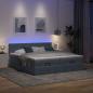 Preview: Ottoman-Bett mit Matratzen Dunkelgrau 200x200 cm Samt