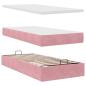 Preview: ARDEBO.de - Ottoman-Bett mit Matratzen & LEDs Rosa 200x200 cm Samt
