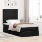 Preview: Ottoman-Bett mit Matratze Schwarz 90x200 cm Stoff