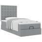 Preview: Ottoman-Bett mit Matratze Hellgrau 90x200 cm Stoff
