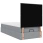 Preview: Ottoman-Bett mit Matratze Hellgrau 90x200 cm Stoff