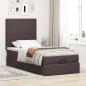 Preview: Ottoman-Bett mit Matratze Dunkelbraun 100x200 cm Stoff