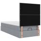 Preview: Ottoman-Bett mit Matratze Hellgrau 100x200 cm Stoff