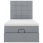 Preview: Ottoman-Bett mit Matratze Hellgrau 100x200 cm Stoff