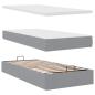 Preview: Ottoman-Bett mit Matratze Hellgrau 100x200 cm Stoff