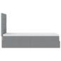Preview: Ottoman-Bett mit Matratze Hellgrau 100x200 cm Stoff