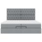 Preview: Ottoman-Bett mit Matratzen Hellgrau 200x200 cm Stoff