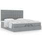 Preview: Ottoman-Bett mit Matratzen Hellgrau 200x200 cm Stoff