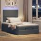 Preview: Ottoman-Bett mit Matratze Dunkelgrau 120x200 cm Stoff
