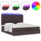 Preview: Ottoman-Bett mit Matratzen Dunkelbraun 200x200 cm Stoff