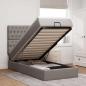 Preview: ARDEBO.de - Ottoman-Bett mit Matratze Taupe 90x190 cm Stoff
