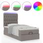 Preview: Ottoman-Bett mit Matratze Taupe 90x190 cm Stoff