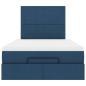 Preview: Ottoman-Bett mit Matratze Blau 120x200 cm Stoff