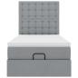 Preview: Ottoman-Bett mit Matratze Hellgrau 80x200 cm Stoff