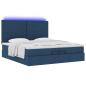 Preview: Ottoman-Bett mit Matratzen Blau 200x200 cm Stoff
